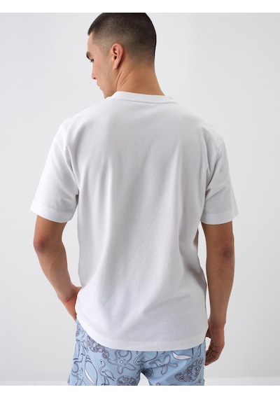 Xint Beyaz Pamuk Dokulu Regular Fit Tişört 502253