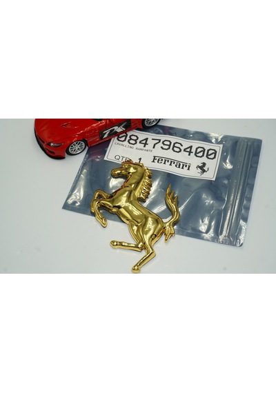 Ferrari Horse At Logo Gold Metal Bagaj Logo Amblem Arma