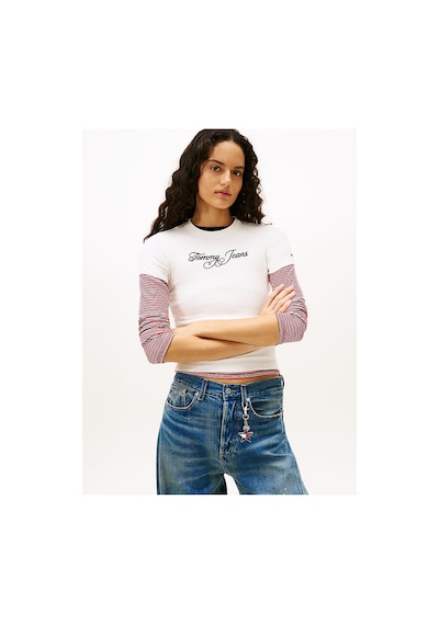 Tommy Hilfiger Tjw Slim Logolu T-shirt-12839 Beyaz