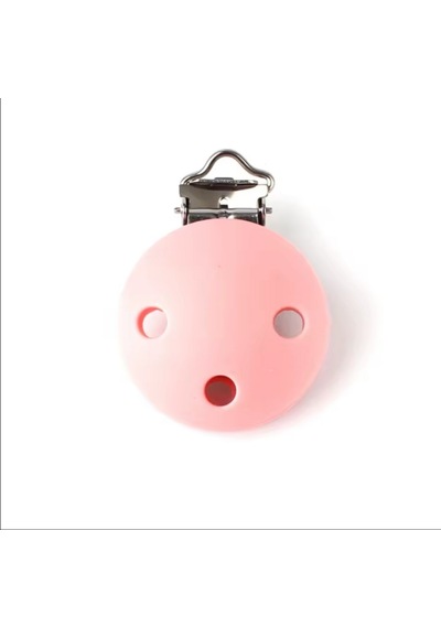 Abarta Ahşap Emzik Askısı Klipsi Uzunluk 5 CM Çap 3.5 CM 1 Adet Açık Pembe