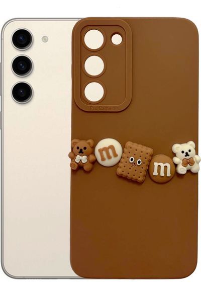 Samsung Uyumlu   Galaxy S23 Plus Kılıf 3d M Bear Kamera Korumalı Silikon Kapak
