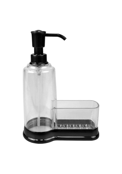 Home Basics Sünger Bölmeli Plastik Sabunluk, Siyah 12 Izgara