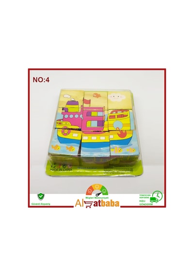 Ahşap 9 Parça Yapboz Küp Puzzle No 1