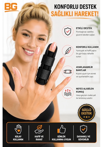 Parmak Ateli Ayarlanabilir Parmak Sabitleyici Atel Nefes Alabilen Parmak Koruyucu Aparat Finger Splint