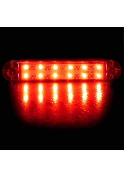 Ahmet Otomotiv 10 Adet Çift Sıra Parmak Led Kırmızı Renk 12 Ledli 13cm 12v-24v
