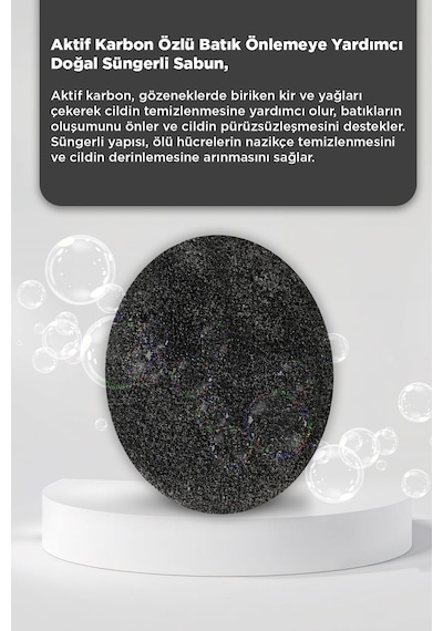 Aktif Karbon Özlü Batık Ve Çilek Bacak Onarımına Yardımcı Doğal Süngerli Sabun 130gr Aktif Karbon
