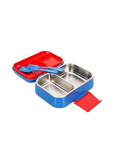 Bento 1030ml Lunchbox Hotwheels Lisanslı Tek Katlı 2 Bölmeli Paslanmaz Çelik Sefer Tası Yemek Kutu Mavi