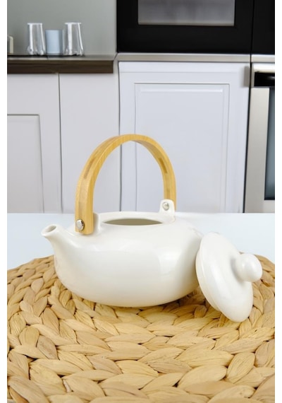 Acar Safira Collection Porselen Bitki Çayı Demliği Çaydanlık 750 ML Beyaz - Porj-05197/12 Beyaz
