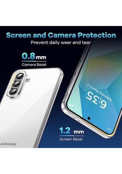 Samsung Galaxy A26 Uyumlu Kılıf Kamera Çıkıntılı Korumalı Yumuşak Şeffaf Silikon + Ekran Koruyucu Cam Set