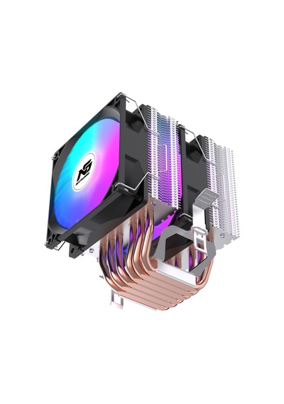 Ng Twin Frost 600b Rainbow Dual Fan Dual Radyatör 6 Bakır Borulu Cpu Soğutucu Siyah