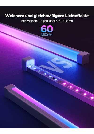 Govee Rgbıc Profilli Led Şerit, Alexa Ve Google Assistant İle Uyumlu 5m Led Şerit, 64 Sahne Modu, App Kontrolü, Müzik Senkronizasyonu, Oturma Odası, Yatak Odası, Süpürgelikler, Dolap İçin Lamba Siyah Govee Rgbıc Profilli Led Şerit, Alexa Ve Google Assistant İle Uyumlu 5m Led Şerit, 64 Sahne Modu, App Kontrolü, Müzik Senkronizasyonu, Oturma Odası, Yatak Odası, Süpürgelikler, Dolap İçin Lamba Siyah