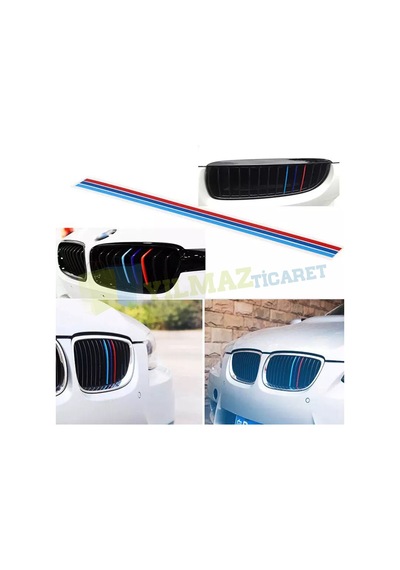 Bmw M Çizgi Şerit Panjur Ön Izgara Oto Sticker Yapıştırma Etiket 0,70 X 30 Cm