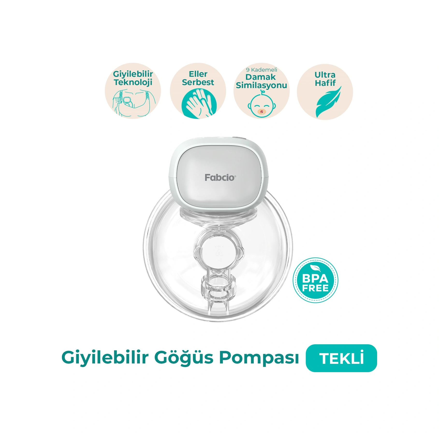 Fabcio Mamma Tekli Giyilebilir Smart Göğüs Pompası
