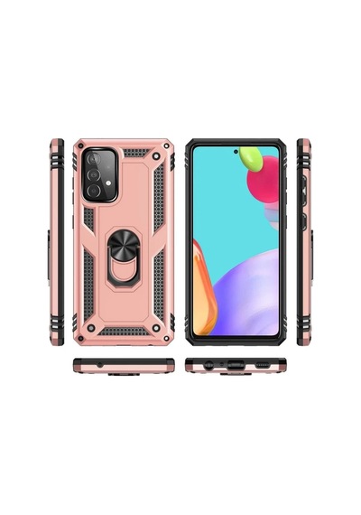 Samsung Galaxy A53 5g Kılıf Sofya Yüzüklü Silikon Kapak - Rose Siyah