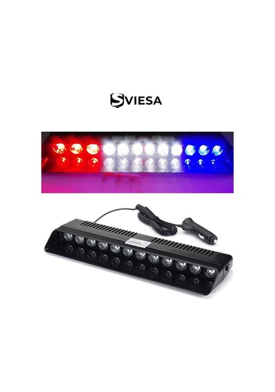 S12 Kırmızı Mavi Beyaz Yanan Cam İçi Led 12 Ledli Vantuzlu Çakmaklık Girişli 12 Volt