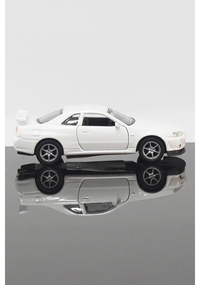 Toyaş Nissan Skyline GT-R R34 Model Çek Bırak Araba 11 CM Beyaz