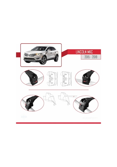 Lincoln Mkc 2015-2019 Arası İle Uyumlu Ace-2 Model Ara Atkı Tavan
