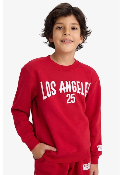 Defacto Erkek Çocuk 2li Takım Baskılı Sweatshirt Eşofman Altı G5644a825cwbr244 Kırmızı-br244
