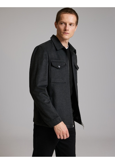 Pierre Cardin Antrasit Regular Fit Fermuarlı Ceket 50327909-vr006