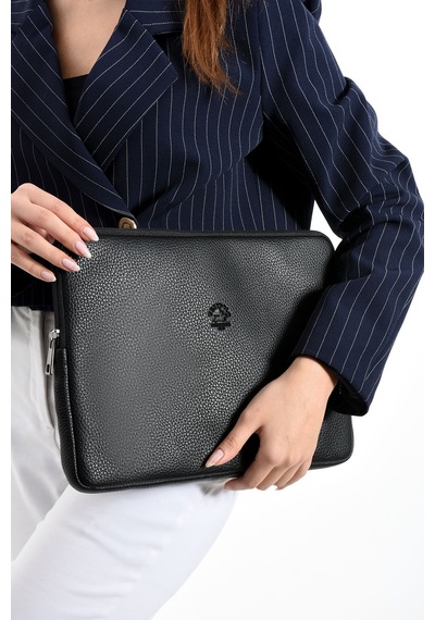 Westpolo Vegan Deri Unisex Laptop, Evrak Çantası - 6077 Siyah