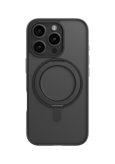 Apple Uyumlu iPhone Blueo 16 Pro Skin Friendly 360 Rotatable Magsafe Standlı Siyah Telefon Kılıfı