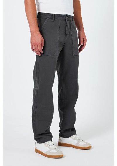Tarz Cool Erkek Düz Baggy Jean Pantolon Füme
