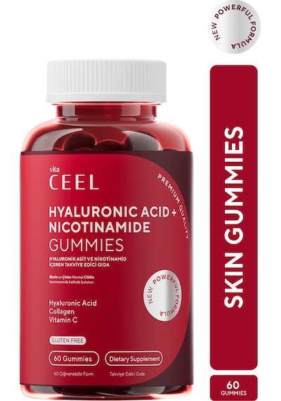 VitaCeel Cilt Vitamini Çiğnenebilir Gummy, Hyaluronic Acid, Vitamin C, Collagen, Zinc, Vitamin E, Biotin 60 Gummies