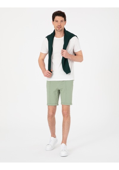 Pierre Cardin Açık Haki Regular Fit Örme Şort 50310567-vr183