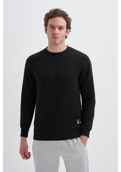 Cazador 50460 Erkek Bisiklet Yaka Sweatshirt Siyah