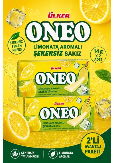Oneo Slims Limonata Aromalı Sakız 14 G 2 Paket