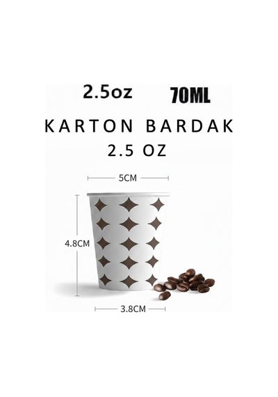 2.5 Oz 70-75 Ml Karton Bardak, 1000 Adet, Ekonomik Koli, Tadım, Kahve, Espresso, Zemzem Bardağı