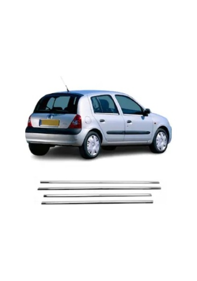Renault Clio Uyumlu 2 Cam Çıtası 4 Parça Krom 1998-2008