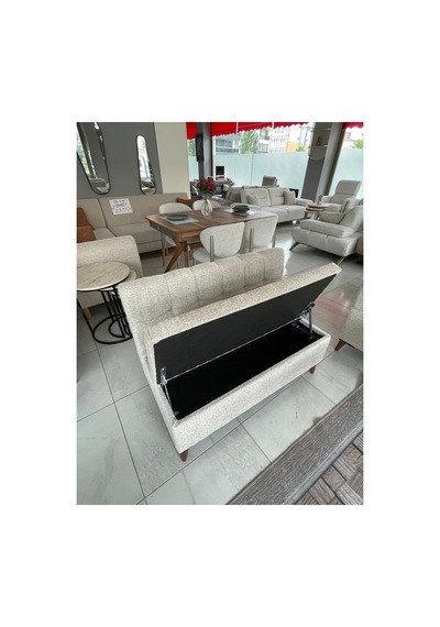 110 Cm Sandıklı Balkon Koltuğu Krem Krem