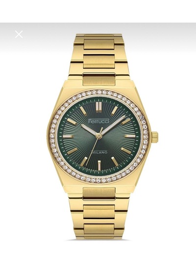 Ferrucci Fc83982 Zirkon Taşlı Çelik Kordon Ve Kasa Kadın Kol Saati 35mm Altın