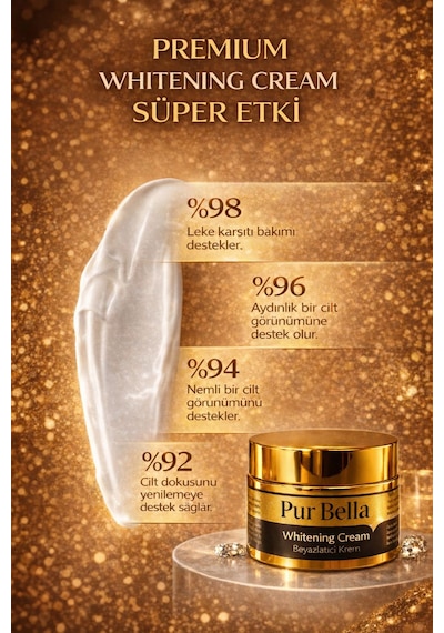 Pur Bella Beyazlatıcı Krem Leke Karşıtı Aydınlatıcı Kojik Asit, Alpha Arbutin & B3 Vitamin
