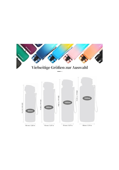 Uzspace Spor İçecek Şişesi 500 Ml/800 Ml/1 L, Sızdırmaz, Tritan Nane Bisfenol A İçermez, Bisiklet, Fitness, Dış Çok Renkli Uzspace Spor İçecek Şişesi 500 Ml/800 Ml/1 L, Sızdırmaz, Tritan Nane Bisfenol A İçermez, Bisiklet, Fitness, Dış Çok Renkli