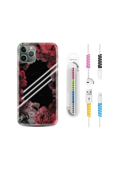 Apple Uyumlu iPhone 13 Pro Kılıf Kablo Koruyuculu Flowers Line 1732