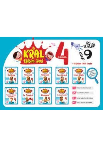 Damla Yayınevi 4. Sınıf Kral Eğitim Seti 2023-2024 8 Kitap