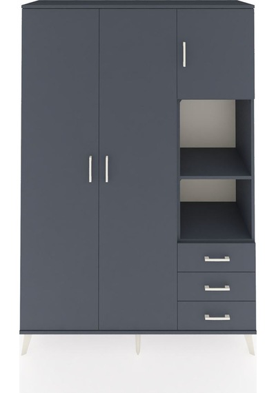 Hyperion Dolap 5 Raflı 3 Çekmeceli Tek Askılı 132x44x195 Antrasit-antrasit/antrasit Antrasıt/antrasıt Hyperion Dolap 5 Raflı 3 Çekmeceli Tek Askılı 132x44x195 Antrasit-antrasit/antrasit Antrasıt/antrasıt