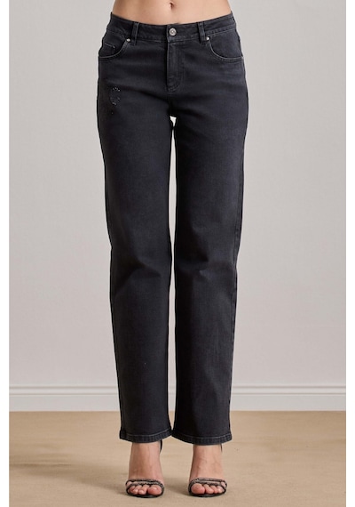 Slim Straight Siyah Jean Pantolon Siyah