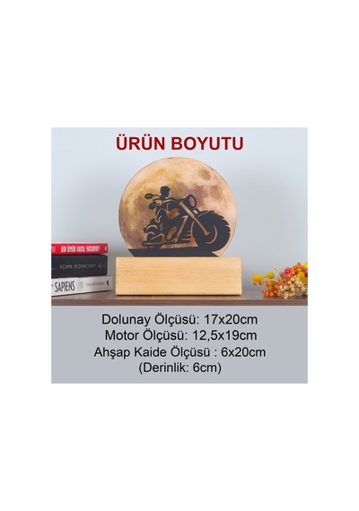 Işıklı Pleksi Dolunay Kişiselleştirilebilir Dekoratif Biblo Zora Motor Anahtar Askılığı Sarı - 740323855 Sarı