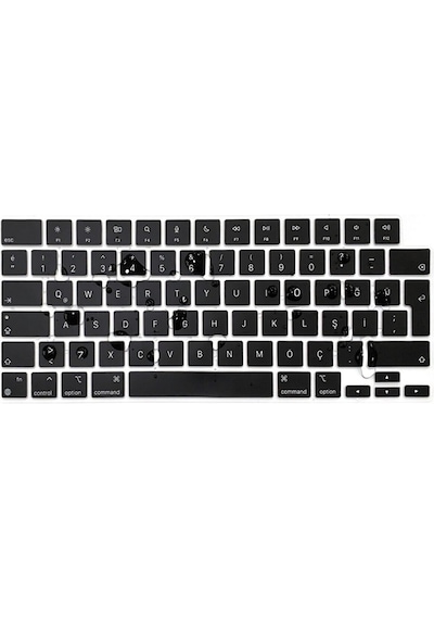 Arabulalaca Macbook Uyumlu Neo 13 Inç A3404 Türkçe Q Silikon Klavye Koruyucu Siyah Renk
