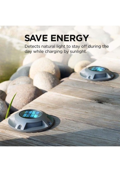 Home Zone Security Solar Güverte Işığı - Hava Koşullarına Dayanıklı - Gümüş