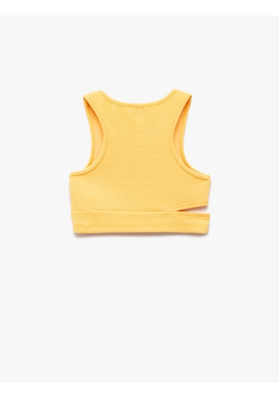 Koton Pencere Detaylı Slim Fit Bürümcük Kolsuz Bisiklet Yaka Crop Atlet Turuncu 5skg30020ak Turuncu