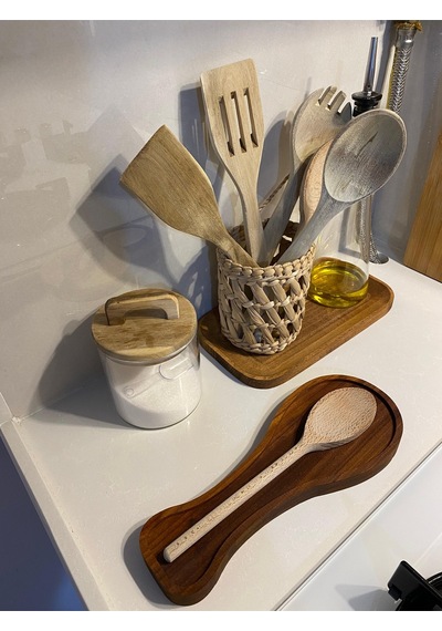 Ahşap Kaşıklık, Kaşık Altlığı 28 Cm Ahşap