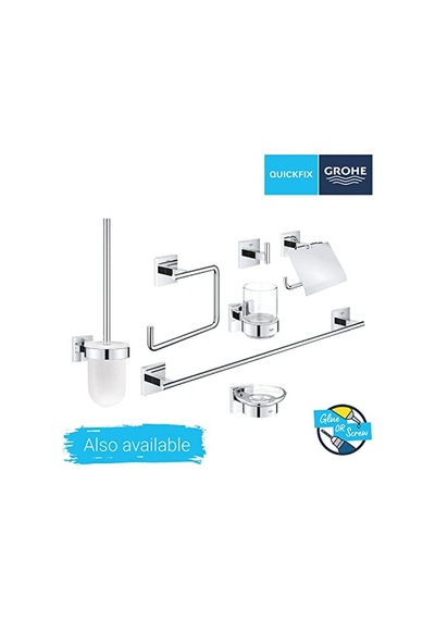 Start Cube Quickfix Tuvalet Kağıtlığı Kapaklı , Duş, Banyo Aksesuarları, Krom, 41102000 Çok Renkli