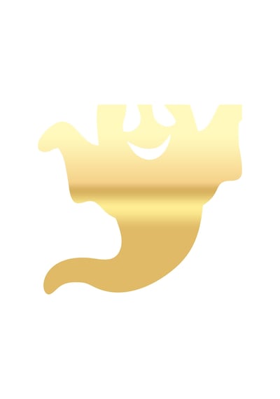 Mutlu Hayalet Sticker 17x17 Cm Gold