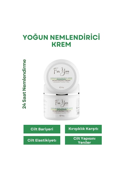 Su Bazlı Normal Ve Kuru Ciltler Için Yoğun Nemlendirici Krem Aloe Vera Hyaluronic Acid 50 Ml
