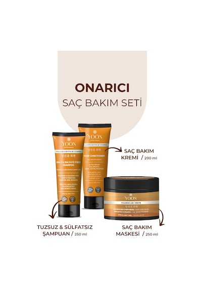 Yoon Tuzsuz Şampuan 250 ML + Maske 250 ML + Saç Kremi 200 ML
