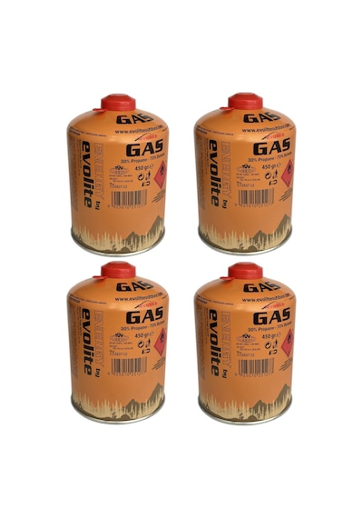 Evolite Butane Propane Vidalı 450 Gr. Ocak Kartuşu - 4 Adet Çok Renkli